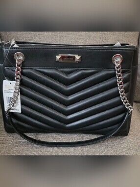 Michael Kors Black Whitney Medium Quilted Tote Bag